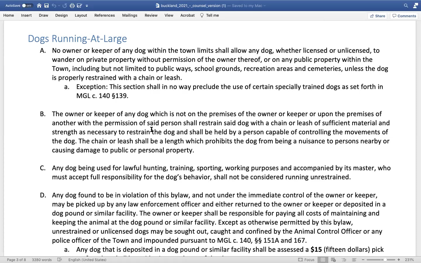 Buckland Dog Hearing – 03/02/21