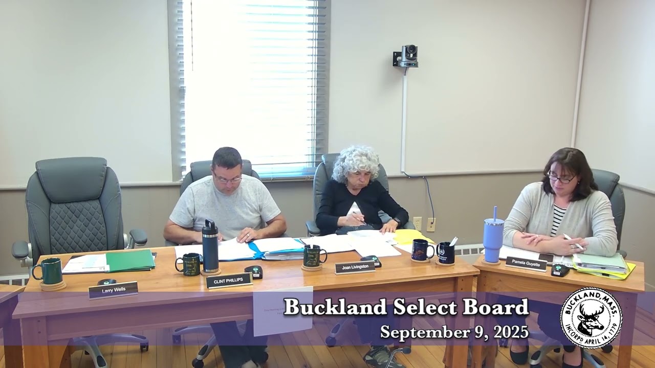 Buckland Select Board, September 9, 2025