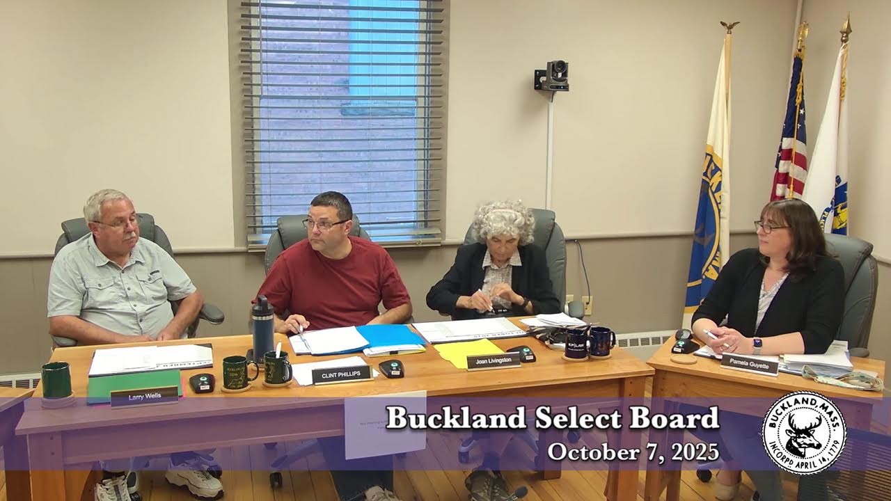 Buckland Select Board, Oct. 7, 2025